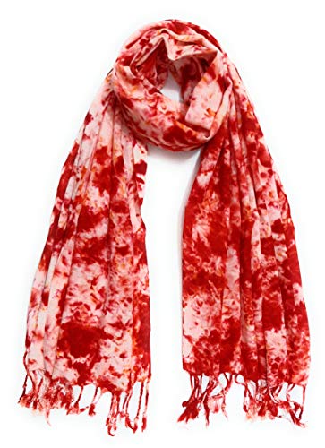 Image of Rayon Scarf for Men & Women | Lightweight Stole, Shawl & Wrap with Batik Design | All-Season Summer & Winter Wear | Soft & Breathable Fabric (28 x 72 inches)