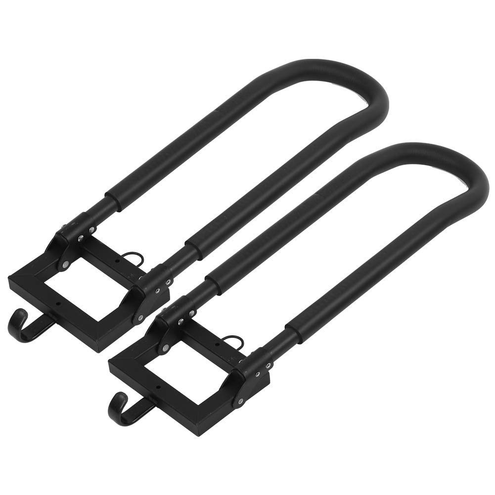 Supporto da parete per canoa, robusto espositore per kayak, per riporre gli interni delle barche da pesca, pieghevole e durevole, in ferro nero, confezione da 2