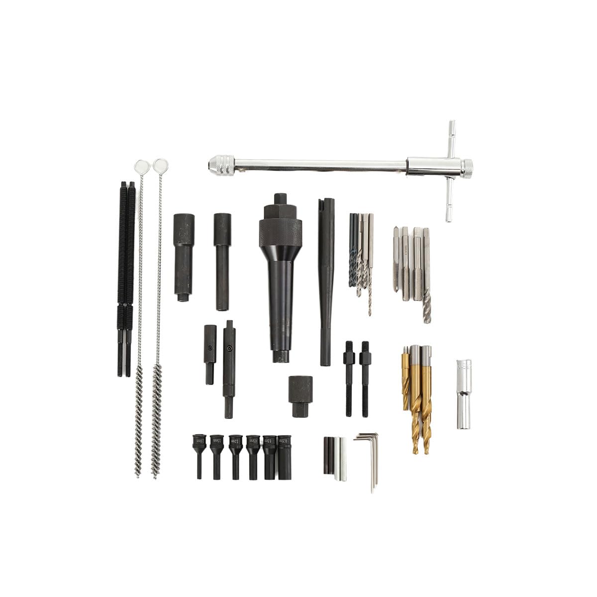 Juego de extracción de calentadores y reparación de roscas, 41 piezas, herramienta de extracción M8 M10, kit de reparación de roscas para bujías de precalentamiento con estuche