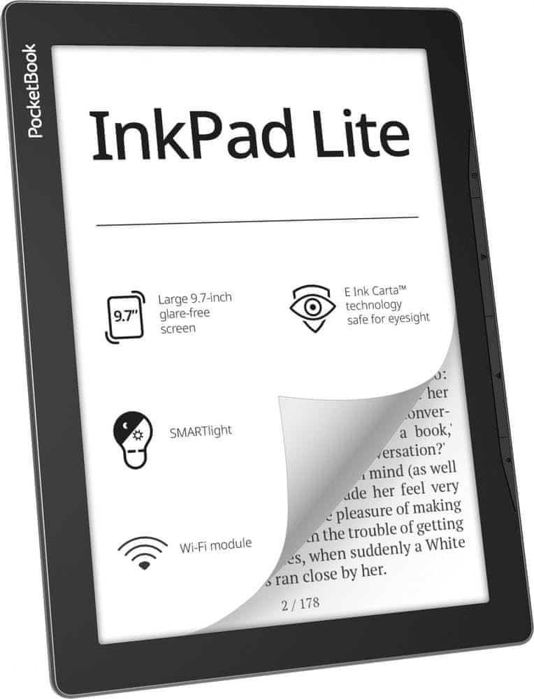 PocketBook InkPad Lite | E-Book Reader with Large E-Ink Screen 9.7ʺ | Glare-Free & Eye-Friendly E-Reader | Wi-Fi | Adjustable SMARTlight | Micro-SD Slot | E-Readers for Kids, Adults & Seniors