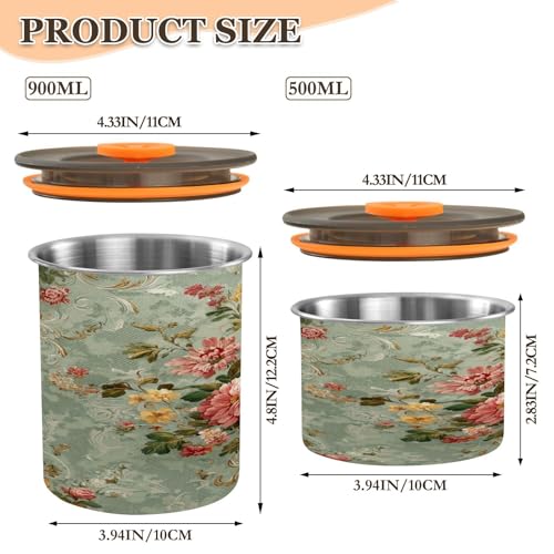 Contenedor de café con patrón floral y tapa 500 ml miniatura 2