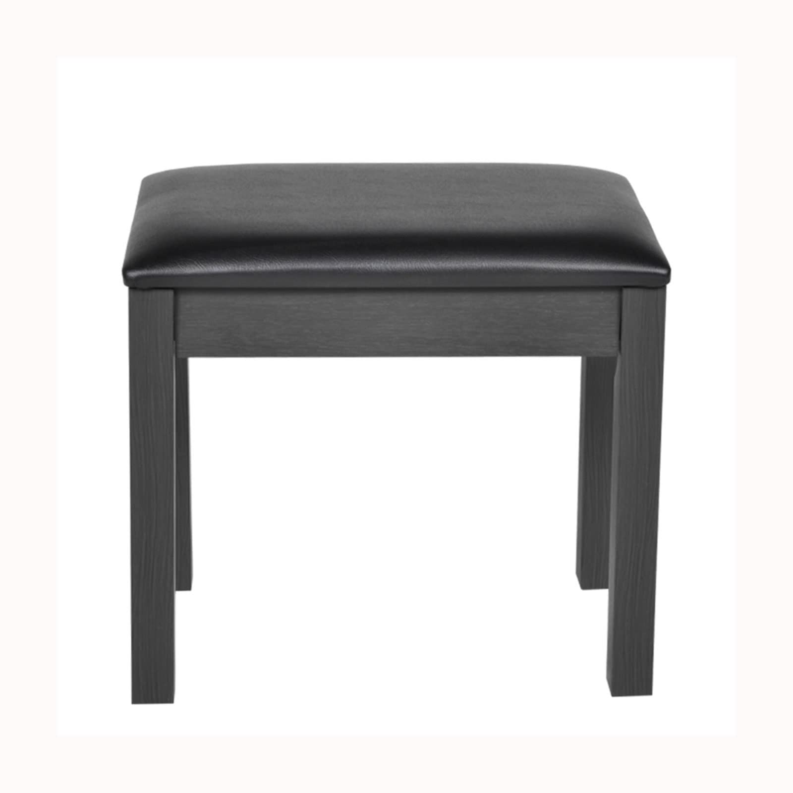 Banc de piano en bois noir avec coussin rembourré et coffre pour partition