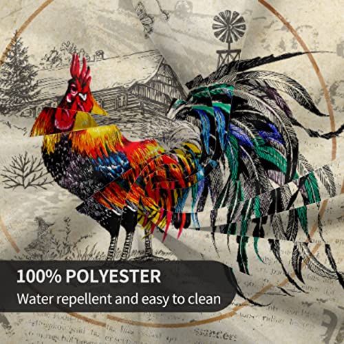 Giwawa Rooster Tablecloth Round 60 Inch Vintage Style Chicken Sunflower Table Cover Farmhouse Animal Yellow Floral Decor Table Cloth Heat Resistant Washable For Kitchen Dining Party Indoor Outdoor #TOP3