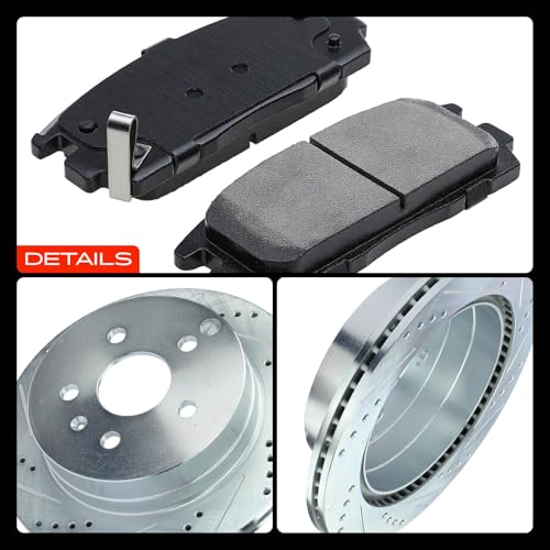 A-Premium 11.93 inch (303mm) Rear Brake Rotors & Ceramic Pads Kit, 6-Pack by A-premium - Used condition - Image 9