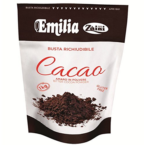 EMILIA CACAO AMARO IN POLVERE PER PREPARAZIONE DOLCI NO GLUTINE 1KG ZAINI