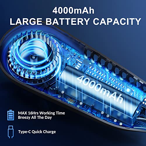 Sweetfull Portable Neck Fan, Personal Fan Bladeless Fan 4000Mah Hands-Free Usb Rechargeable Battery Operated Cooling Hanging Fan,Quiet Neck Cooler For Women Men Office 3 Speeds (Black) #TOP2