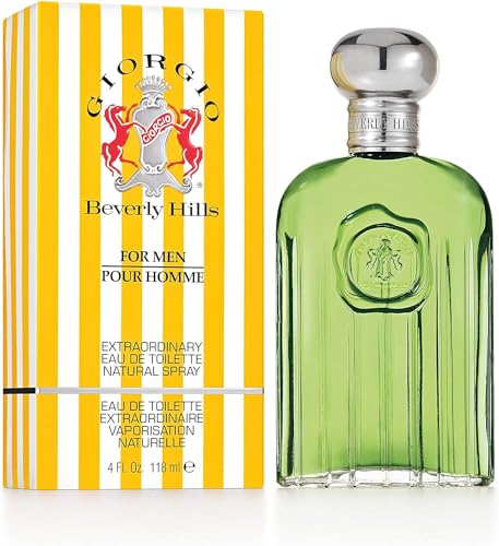 Giorgio Beverly Hills, Eau de toilette pour Homme, Senteur Boisée et Orientale, Spray Vaporisateur, Parfum Aux Notes Fruitées, Distingué et Audacieux, 118 ml