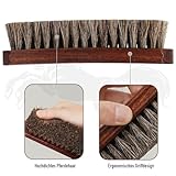 100% Pferdehaar Bürste Professionelle Premium Schuhbürste/Lederbürste mit gebogenem Holzgriff für optimalen Halt.Ideal für Lederschuhe,Stiefel,Mäntel,Schuhpflege.Weiches Pferdehaar für Lederpolitur
