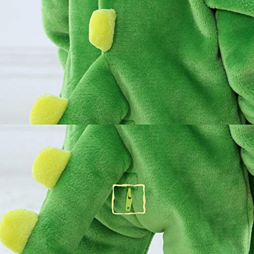 Baby Dinosaur Jumpsuit for Infant Toddler Boys Girls Flannel Animal Baby Romper Halloween 𝐏ajamas with Tail4