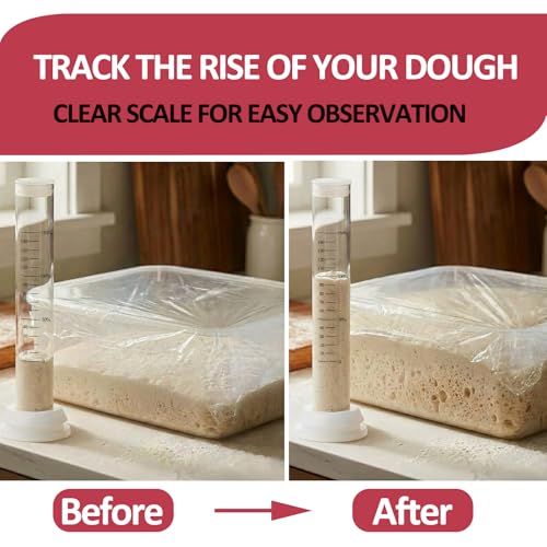 Image of Sourdough Aliquot Jar Set, Glass Fermentation Tracker Tube with 0-150% Scale, Precision Sourdough Starter Kit for Dough Rise, Bread Proofing, Home Baking Supplies (1 Pack)