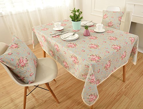 Highfly Square Tablecloth,Vintage Flower Decorative 35 * 35 Inch Square Linen Table Cloth,Printed Pattern Washable Table Cloth Dinner Kitchen Home Decor - Multi Colors & Sizes #TOP4