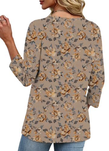 Image of XIEERDUO 3 /4 Length Sleeve Womens Tops V Neck T Shirts Summer Clothes Basic Blouses Dressy Casual 2026 Spring Outfits