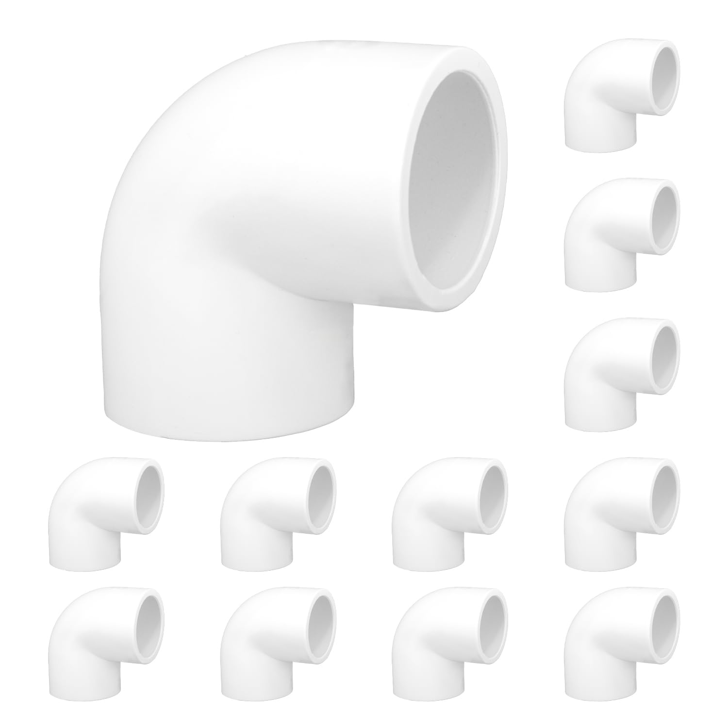 Photo 1 of 12 Pack 1 Inch 90 Degree PVC Elbow Fitting, Furniture Grade 2 Way Right Angle PVC Pipe Connector for DIY Garden PVC Shelf Tent Greenhouse Pipe Fittings