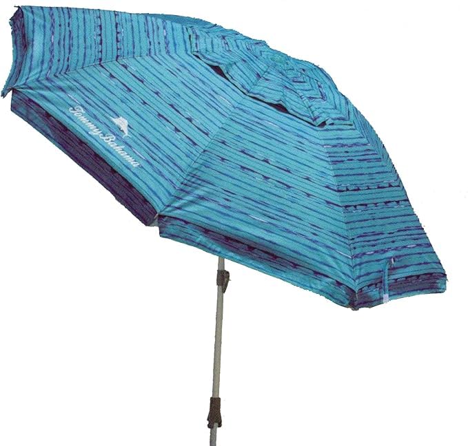 Sepras T0MMY BAHAMA 8 ft Beach Umbrella with wind vent and sand anchor (Blue Pattern)
