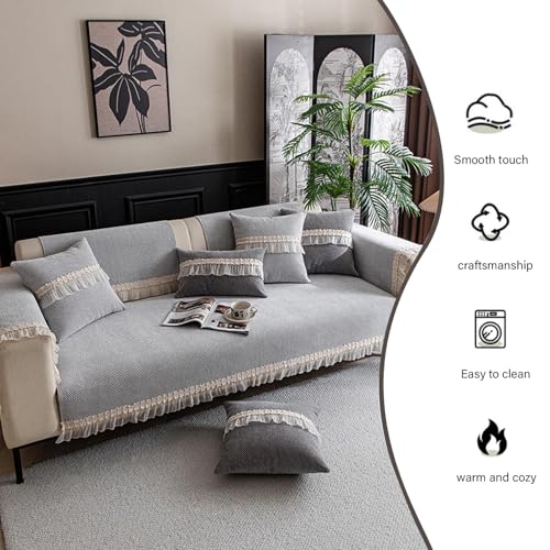 Housse de canapé sectionnelle et causeuse lavable pour protéger un salon moderne