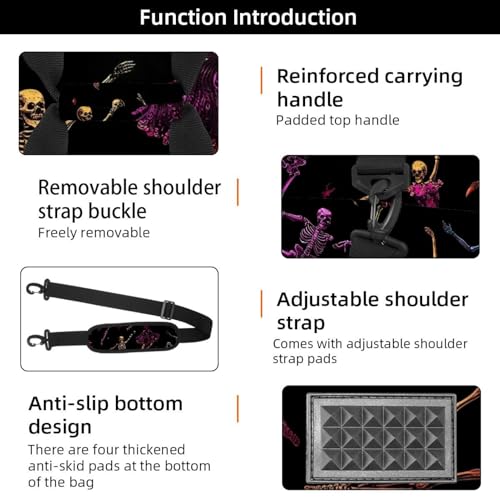 Travel Duffel Bags for Men and Women, Waterproof Weekender Overnight Gym Bags, Funny Dance Skeletons3