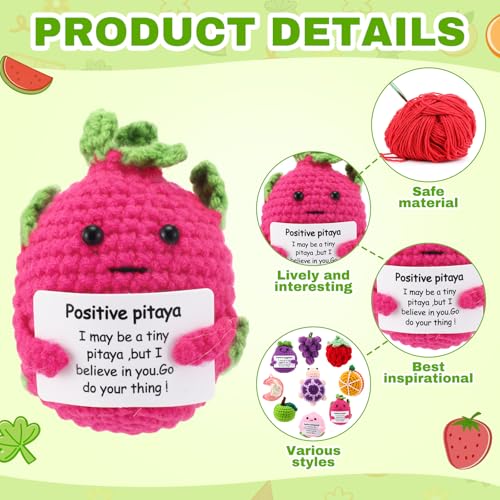 Set de 18 muñecos emocionales tejidos de frutas y animales miniatura 3
