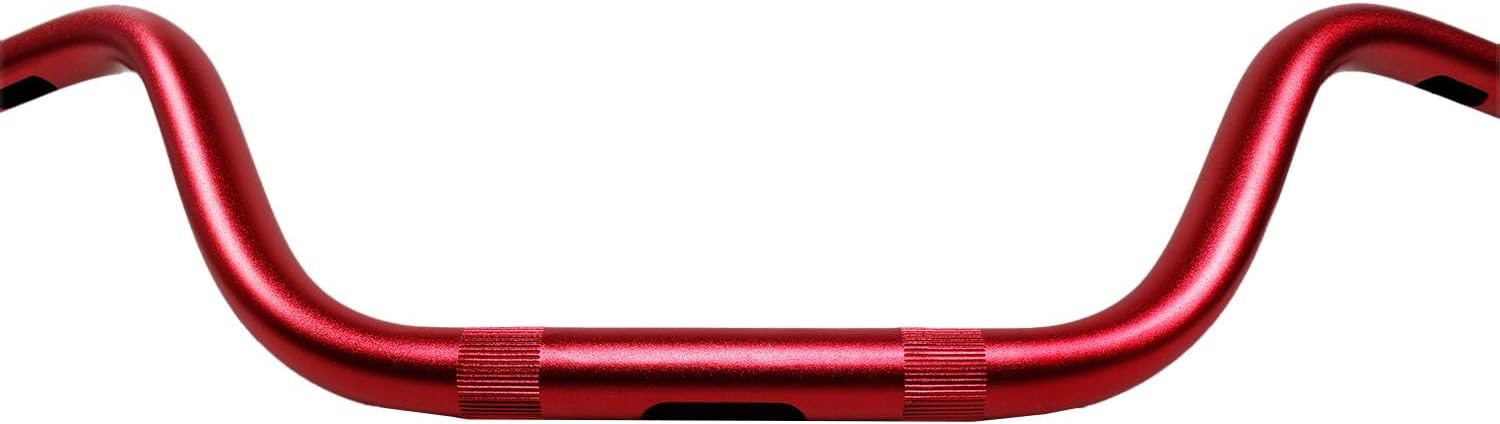 Red 6.0" Tall Aluminum Handlebar Ape Drag Bar Fits for Harley Davidson Softail Dyna Street Glide Road Glide with 1.0" Knurl Center (Red)