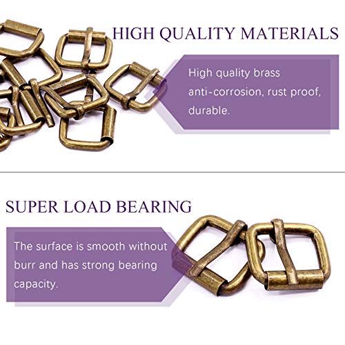 Swpeet 60Pcs Heavy Duty 3/4 Inch - 20Mm Bronze Multi-Purpose Metal Roller Buckles Metal Rings For Belts Hardware Bags Ring Hand Diy Accessories Keychains Belts And Dog Leash(Bronze, 3/4 Inch) #TOP2