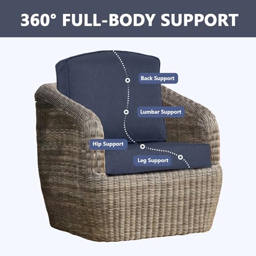 Goodgoods 24 x 24 Outdoor Patio Deep Seat Cushions 2-Pack, 1000+ Hours Fade-Resistant & Water-Resistant Outdoor Furniture Chair Cushions with 30D High-Resilience Foam for Sofa Chair, Sky by Goodgoods - Used condition - Image 5