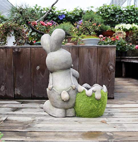 Pot de fleurs lapin en ciment pour eviter le renversement au vent