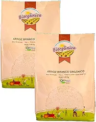Kit 2X: Arroz Agulhinha Branco Orgânico Biorgânica 2kg