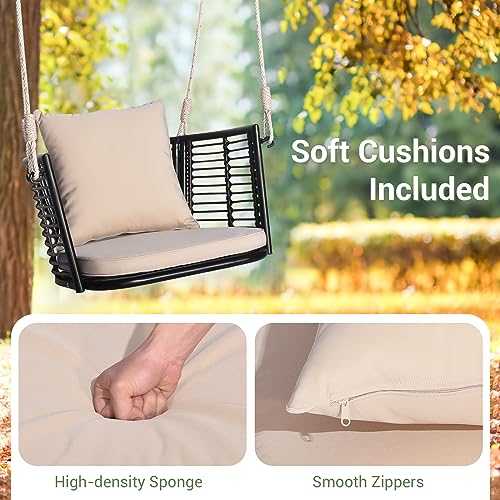 Image of Tangkula 2 Pack Outdoor Hanging Porch Swing with Cushions, Single Person