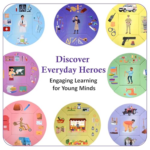 Image of Social Workers Jigsaw Puzzle for Kids | 8 Self-Correcting Color-Coded Cardboard Puzzles | Fun & Educational Game with 4 Activities | Learning Puzzle for Kids Ages 3+ | Perfect for Gifting