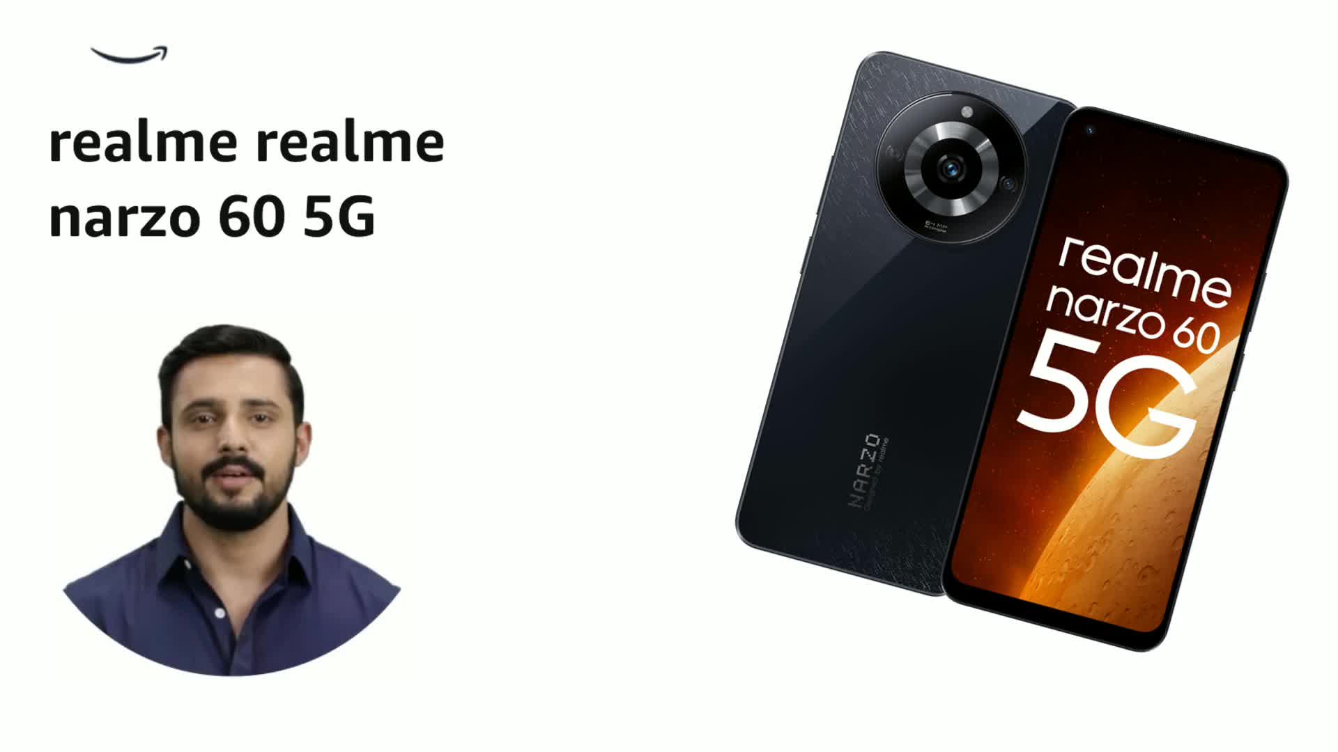 Refurbished) realme narzo 60 5G (Cosmic Black,8GB+256GB) | 90Hz