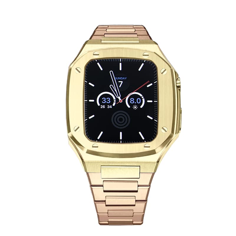 Bracelet métal iWatch 7 6 5 45mm kit modification acier pour look élégant au bureau