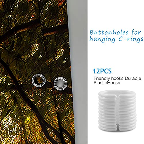 Rideau de douche 165x200cm polyester anti moisissure décor arbres - 5