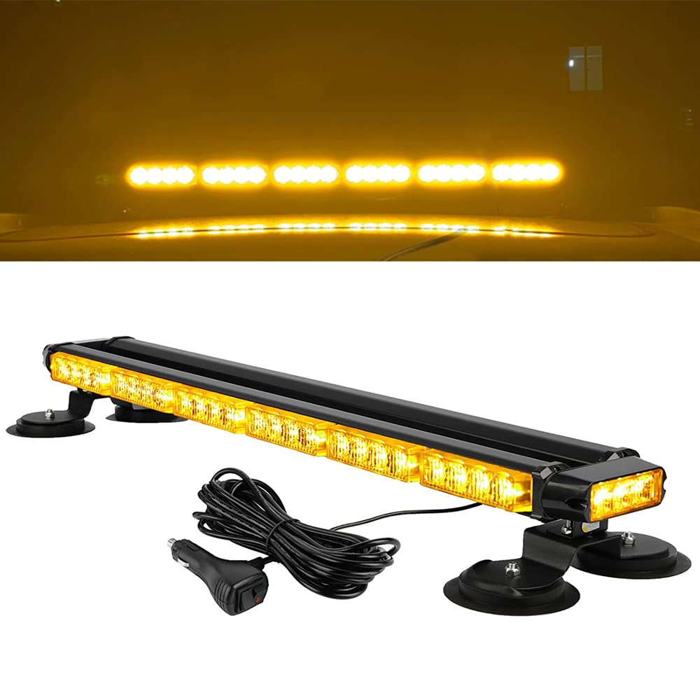 1 Pieza 12V Auto 54 LED Barra de luz estroboscópica de Doble Cara para camión de vehículos de Emergencia, luz Intermitente de Advertencia de Emergencia de Alta Intensidad con Base magnética