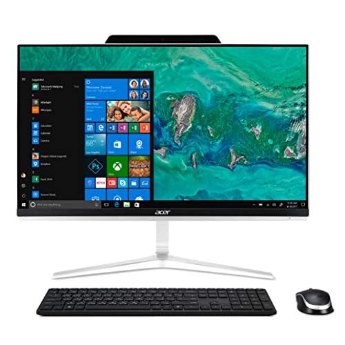 Acer Aspire Z24-890-UA91 AIO Desktop, 23.8" Full HD, 9th Gen Intel Core i5-9400T, 12GB DDR4, 512GB SSD, 802.11ac WiFi, USB 3.1 Type C, Wireless Keyboard and Mouse, Windows 10 Home, Silver