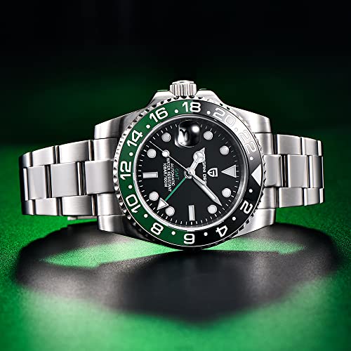 Cadisen Pagani Design 1662 Gmt Men's Automatic Mechanical Watch, Top Brand Stainless Steel Sapphire Glass, Diver's Watch Sports, Gift， Reloj Hombre. #TOP1