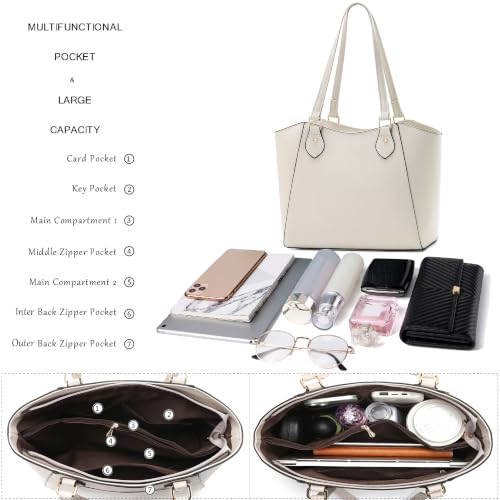 Image of CHICAROUSAL Tote Handbags Purses for Women PU Leather Womens Shoulder Bag | Large Tote Bag for Women, Shoulder Purse, Vegan Leather Purses for Women, Women's Handbags