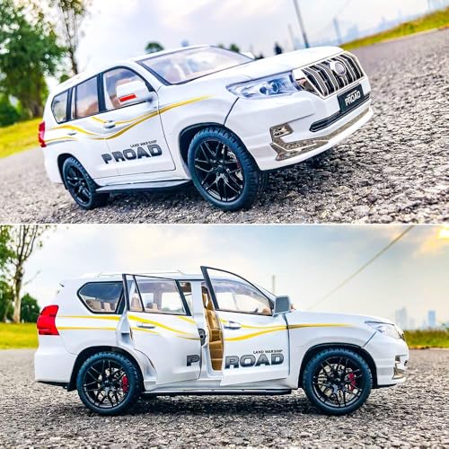 Image of 1:18 【Large】 Toyota Prado SUV Car Toy Metal Pull Back Diecast Car with Openable Door and Sound Light, Gifts Toys for Kids【 Colors as Per Stock 】