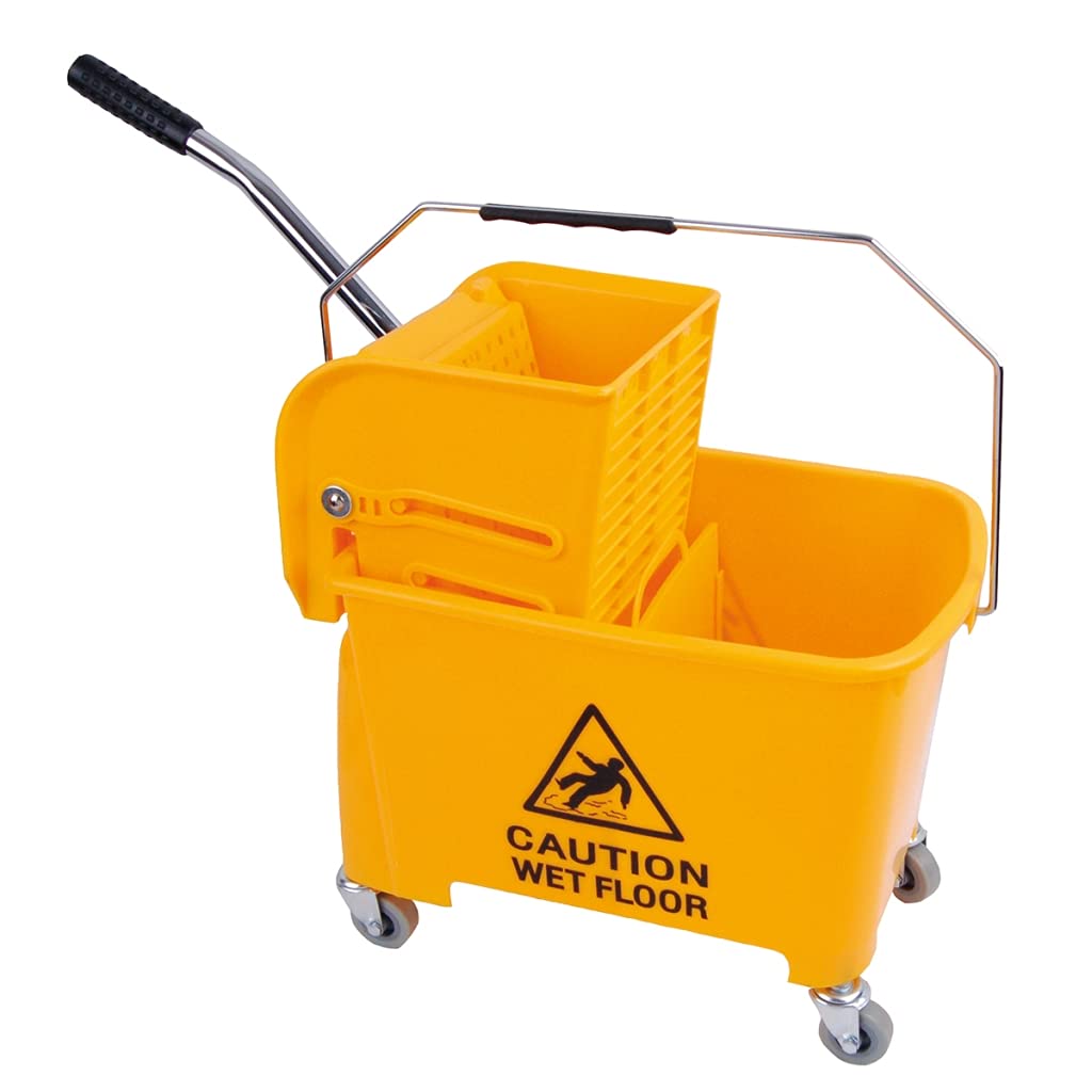 20L Kentucky Mop Bucket & Wringer Heavy Duty Commercial Cleaning Yellow