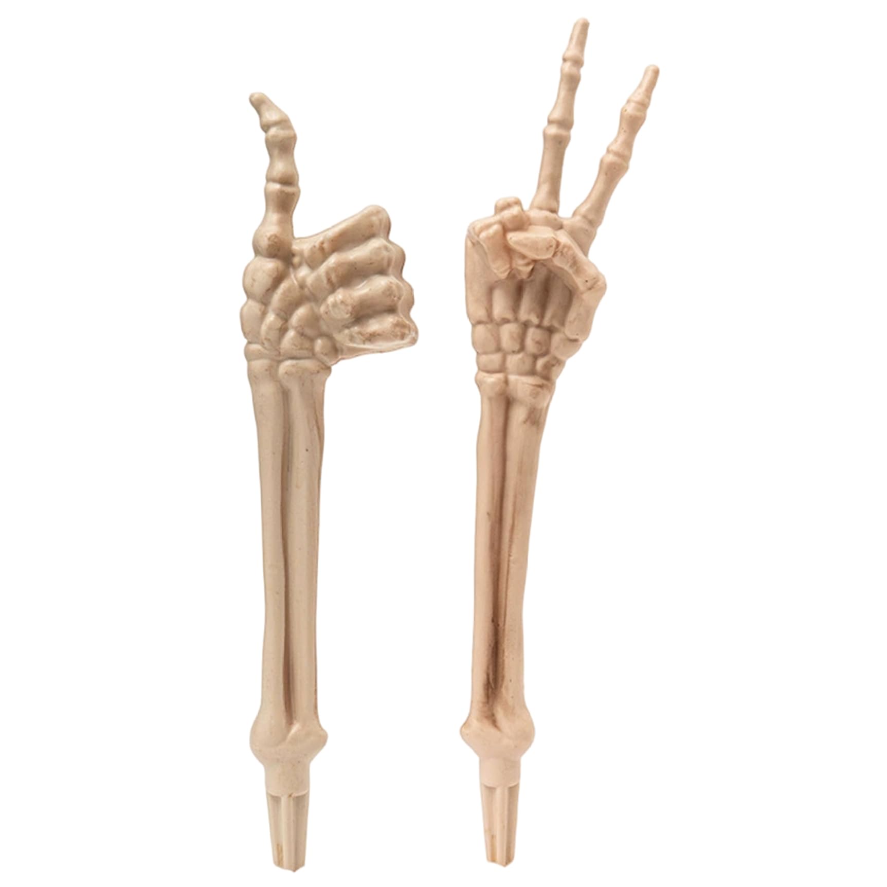 StaZamor 2Pcs Creepy Realistic Halloween Skeleton Arms Hands Stakes, Outdoor Indoor Yard Decorations, Spooky Party Supply, Graveyard Scene Prop