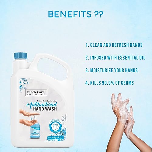 Black care Liquid Handwash Refill Pack | Anti-Bacterial Handwash Liquid- 5 L | Soft on Hands - Image 3