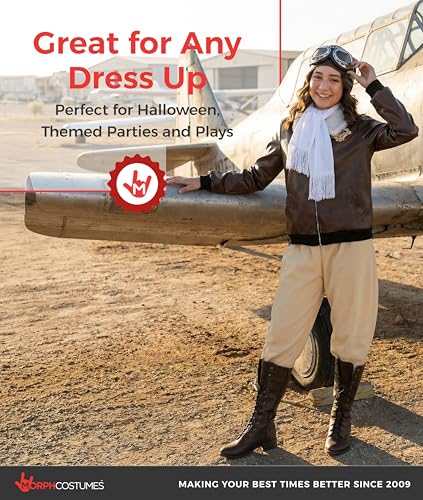 Disfraz Amelia Earhart para niñas, piloto talla Large miniatura 6