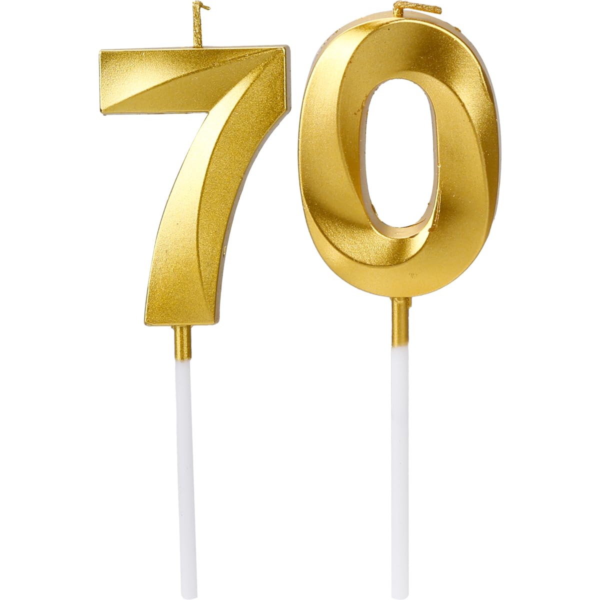 Gladfresit Gold Digital Birthday Cake Candles - Number 70 Candles For 70Th Birthday - Smokeless, Environmental Protection