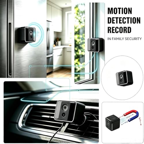 ehomful HD 1080P Portable Small Nanny Cam,Wireless Mini Camera Body Cam Surveillance Cameras for Home Security Indoor/Outdoor Small Security Camera No WiFi Needed - image 2