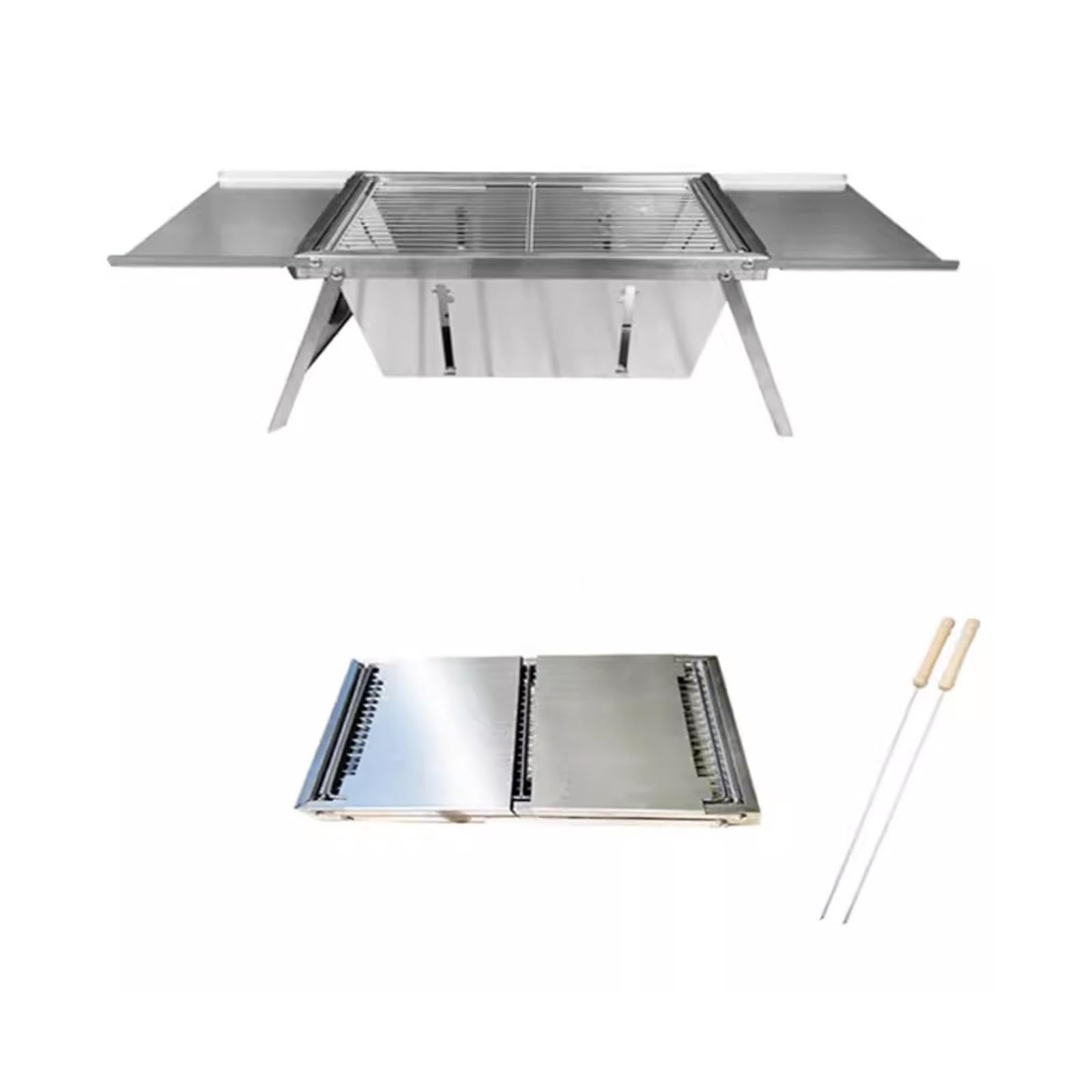 Griglia da Tavolo Fornello for Barbecue Pieghevole in Acciaio Inossidabile Comodo Rack for Domestico all'aperto
