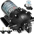 [Upgraded Version] Fresh Water Pump, 12V DC Water Pump, 6.5GPM 70PSI Five Chamber Self-Priming Diaphragm Water Pump with Heavy Duty Pressure Switch and Strainer for RV, Marine, Yacht, Caravan