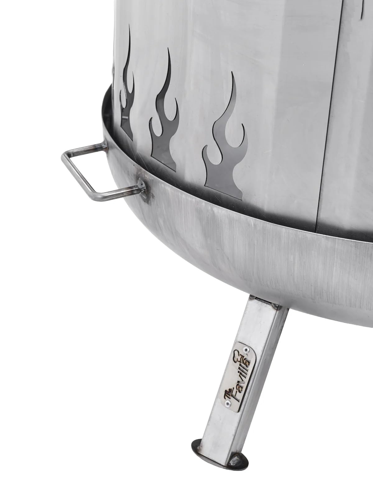 Funkenschutz für Feuerschale 80 cm - Stahl mit Flammenmotiv, 30 cm hoch, hitzebeständig - Unbehandelter Stahl - Garten, Terrasse, Gastronomie - Favilla