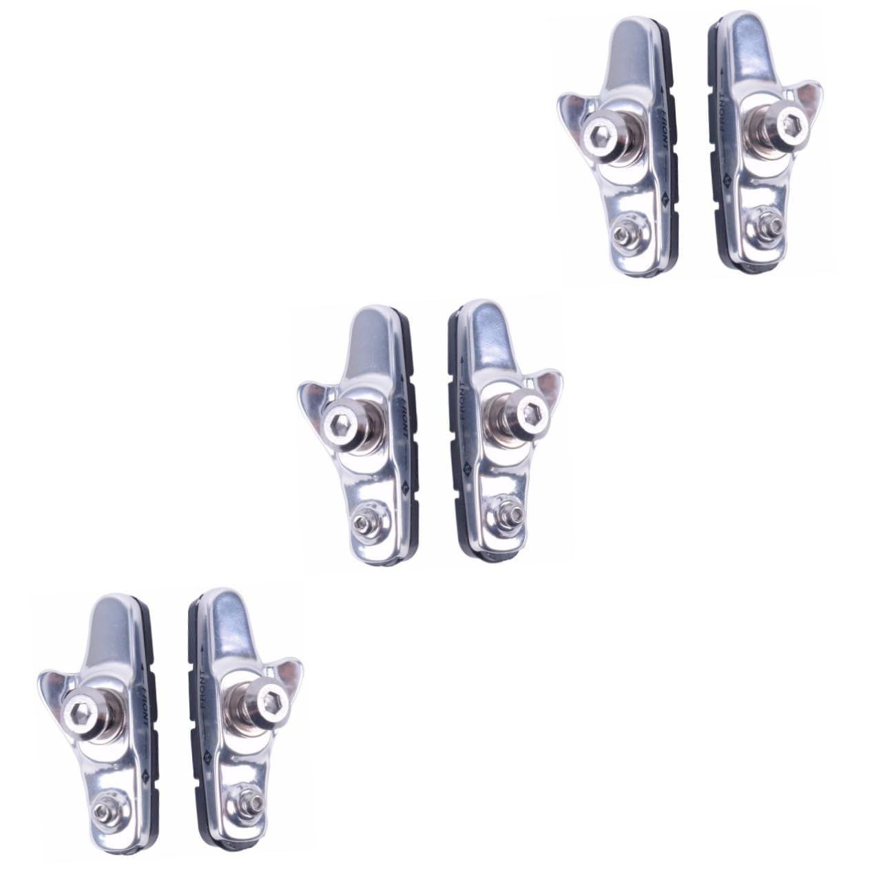 BESPORTBLE 3paia Pastiglie Freni per Bici c Pastiglie Lega di Alluminio e Resistente Compatibili con Bici da Corsa e Mountain Bike Design Curvo per Maggiore Potenza Frenante e Rumore