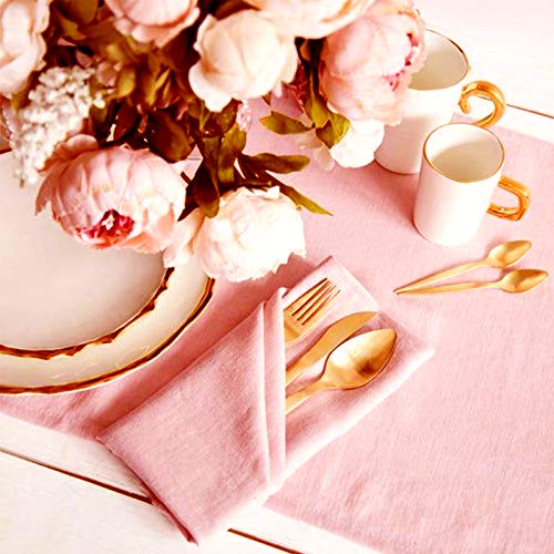 100% Cotton Cloth Napkins Set Of 4, Dinner Napkins Cloth 18X18 Inches, Washable Napkins With Hemmed Edges, Reusable Napkins For Parties, Events, Weddings (18"X18", Pink) #TOP4
