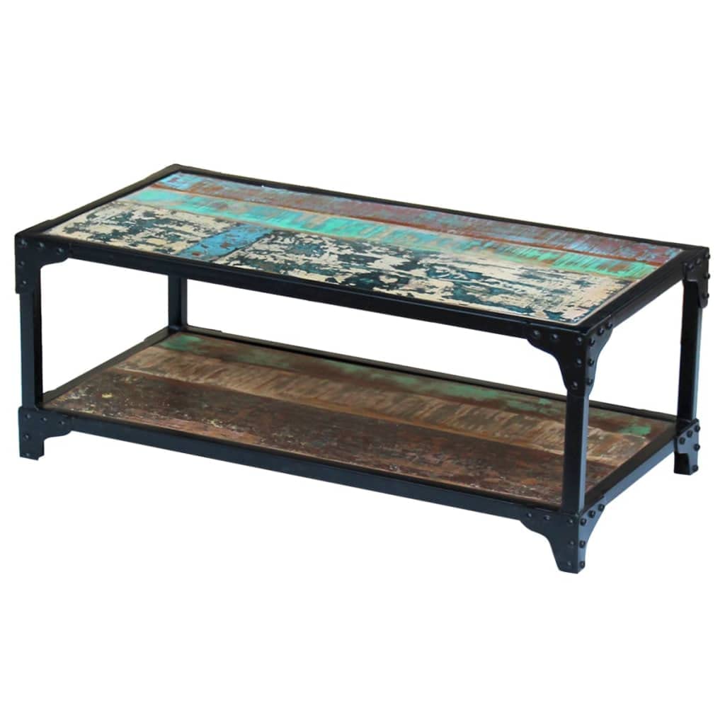 Mesa de café de madera maciza envejecida, mesa de salón, mesas de salón, mesas de café, de salón para un ambiente acogedor