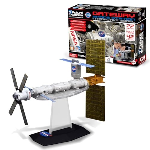 MUKIKIM NASA Future Explorers - Gateway Space Station Interactive Model. Build & Learn STEM Education & Interactive Space Exploration for Kids. with Projector, Orion Capsule & Rotating Solar Panel!