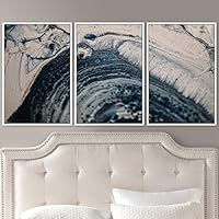 3 Piece Framed Canvas Wall Art 3D Abstract Brushstroke Contemporary Canvas Prints Home Artwork Decoration for Living Room,Bedroom - 16